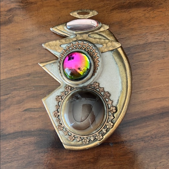 80s Vintage Multicolor Stone Brooch large size - Picture 11 of 13